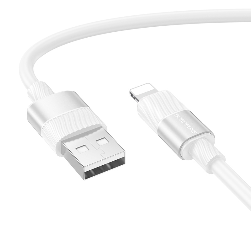 Borofone BX106 2.4A USB-A to 8 Pin Fast Charge Data Cable, Length:1m(White) Borofone BX106 2.4A USB-A to 8 Pin Fast Charge Data Cable, Length:1m(White)