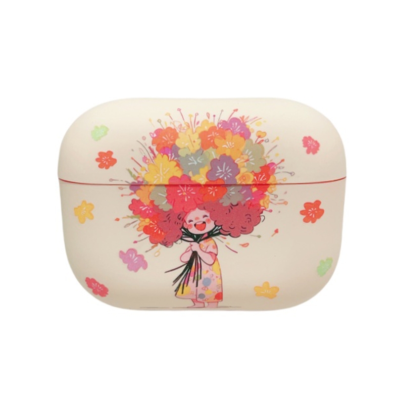 For AirPods Pro 2 Girl Pattern Earbuds Box Frosted TPU Case(Flower) For AirPods Pro 2 Girl Pattern Earbuds Box Frosted TPU Case(Flower)