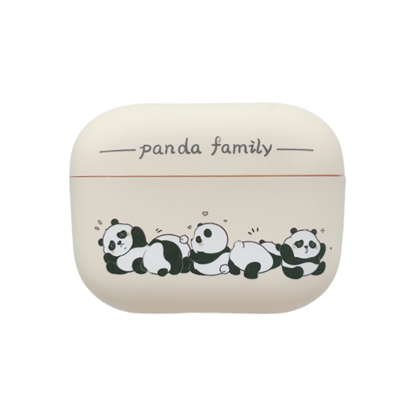 For AirPods Pro Panda Pattern Earbuds Box Frosted TPU Case(Panda Family) For AirPods Pro Panda Pattern Earbuds Box Frosted TPU Case(Panda Family)