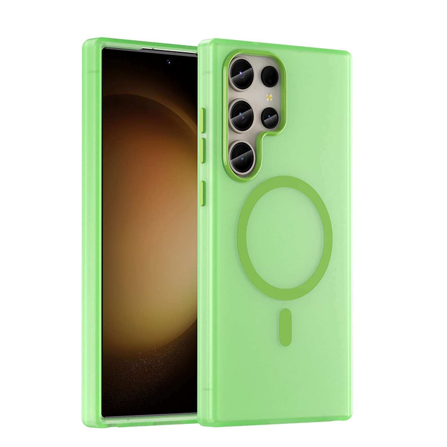 For Samsung Galaxy S23 Ultra 5G MagSafe Frosted Translucent TPU + PC Full Coverage Phone Case(Green) For Samsung Galaxy S23 Ultra 5G MagSafe Frosted Translucent TPU + PC Full Coverage Phone Case(Green)