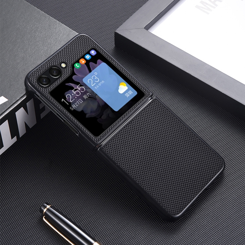 For Samsung Galaxy Z Flip6 Nylon Woven Texture Folding Phone Case(Black) For Samsung Galaxy Z Flip6 Nylon Woven Texture Folding Phone Case(Black)