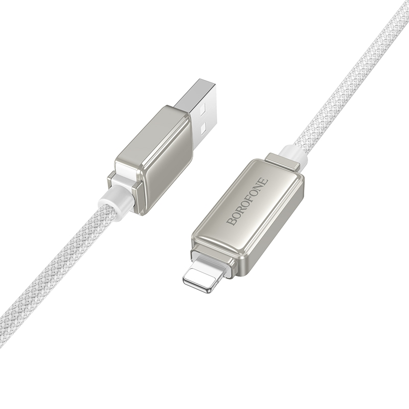 Borofone BU53 Meteor 1.2m 2.4A USB to 8 Pin Charging Data Cable(Grey) Borofone BU53 Meteor 1.2m 2.4A USB to 8 Pin Charging Data Cable(Grey)