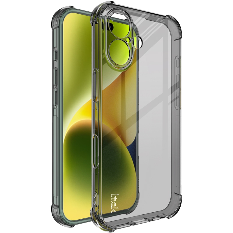 For iPhone 16 imak Shockproof Airbag TPU Phone Case(Transparent Black) For iPhone 16 imak Shockproof Airbag TPU Phone Case(Transparent Black)