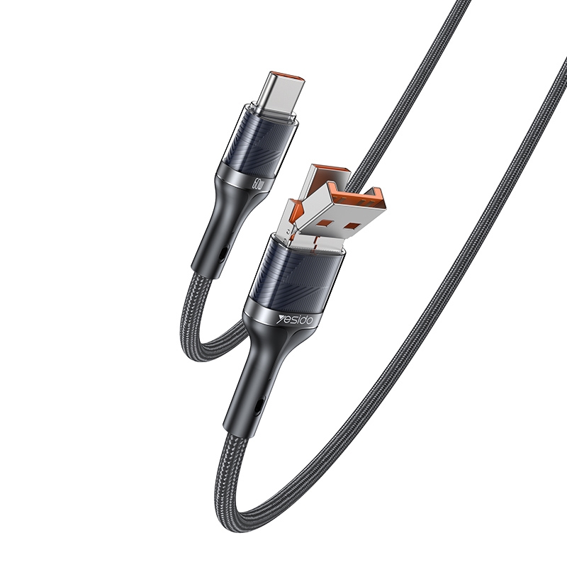 Yesido CA165C 60W USB + USB-C / Type-C to USB-C / Type-C 2 in 1 Fast Charging Data Cable, Length:1.2m(Black) Yesido CA165C 60W USB + USB-C / Type-C to USB-C / Type-C 2 in 1 Fast Charging Data Cable, Length:1.2m(Black)