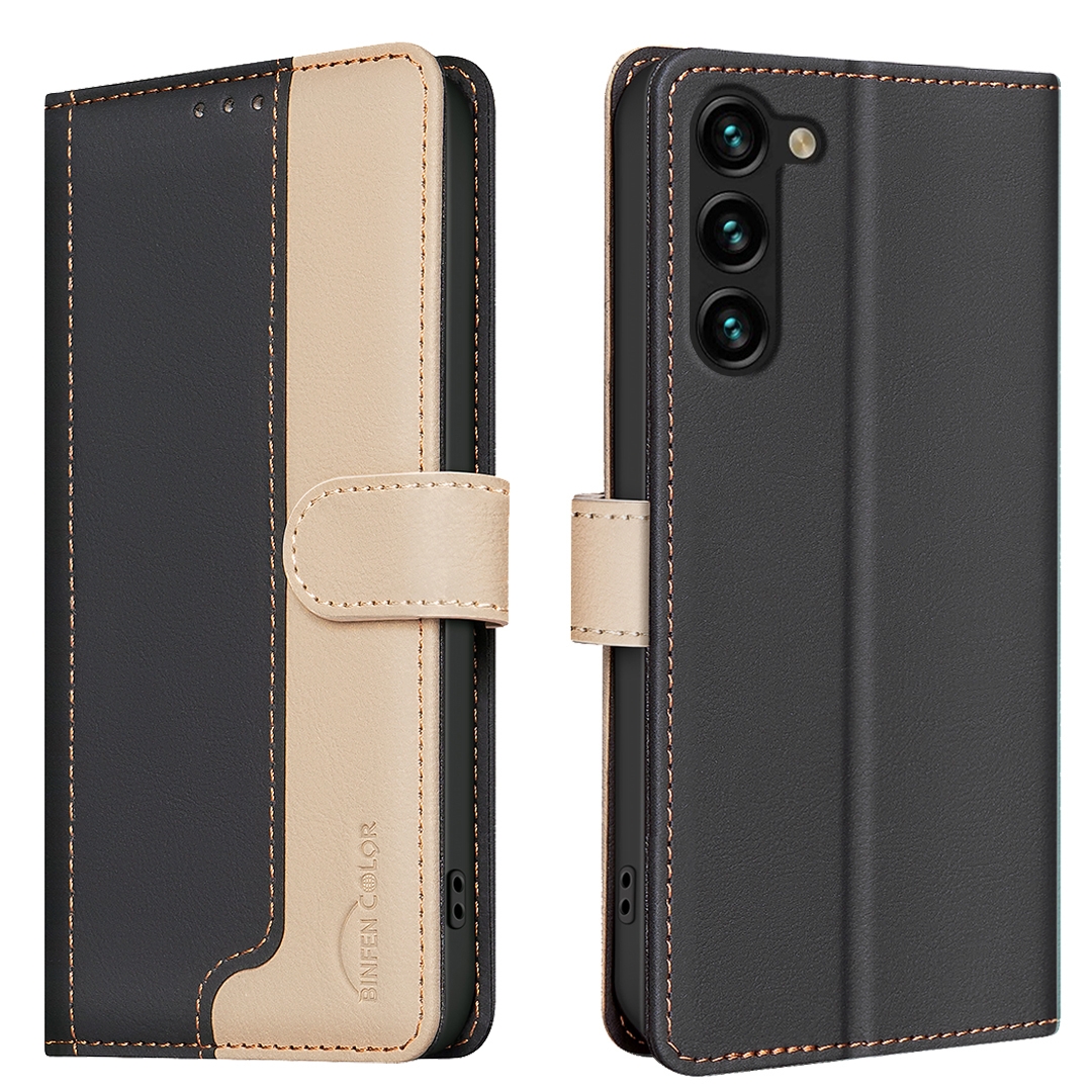 For Samsung Galaxy S22 5G Color Matching RFID Anti-theft Leather Phone Case(Black) For Samsung Galaxy S22 5G Color Matching RFID Anti-theft Leather Phone Case(Black)