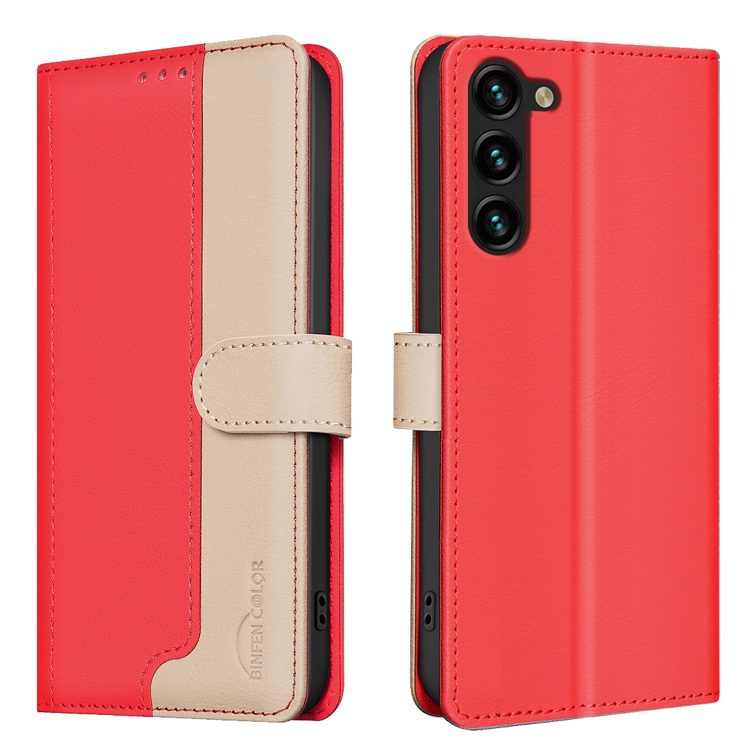 For Samsung Galaxy S23+ 5G Color Matching RFID Anti-theft Leather Phone Case(Red) For Samsung Galaxy S23+ 5G Color Matching RFID Anti-theft Leather Phone Case(Red)