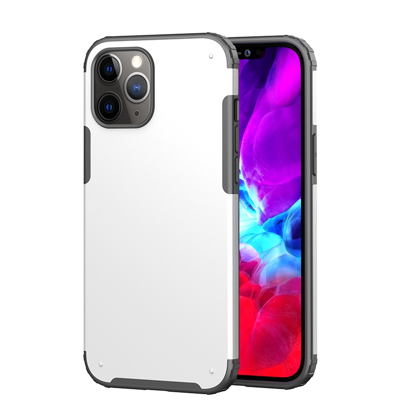 For iPhone 12 Pro Max Solid Color Four-corner Shockproof TPU + PC Protective Case(White) For iPhone 12 Pro Max Solid Color Four-corner Shockproof TPU + PC Protective Case(White)