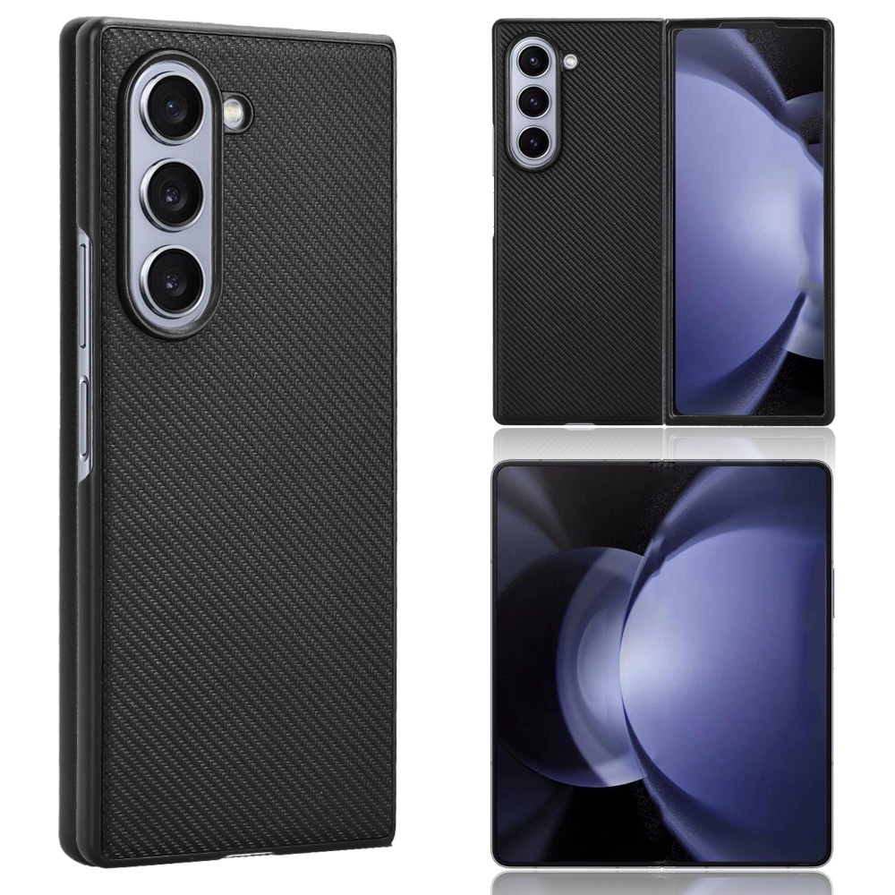 For Samsung Galaxy Z Fold6 PU Leather PC Phone Case(Black) For Samsung Galaxy Z Fold6 PU Leather PC Phone Case(Black)