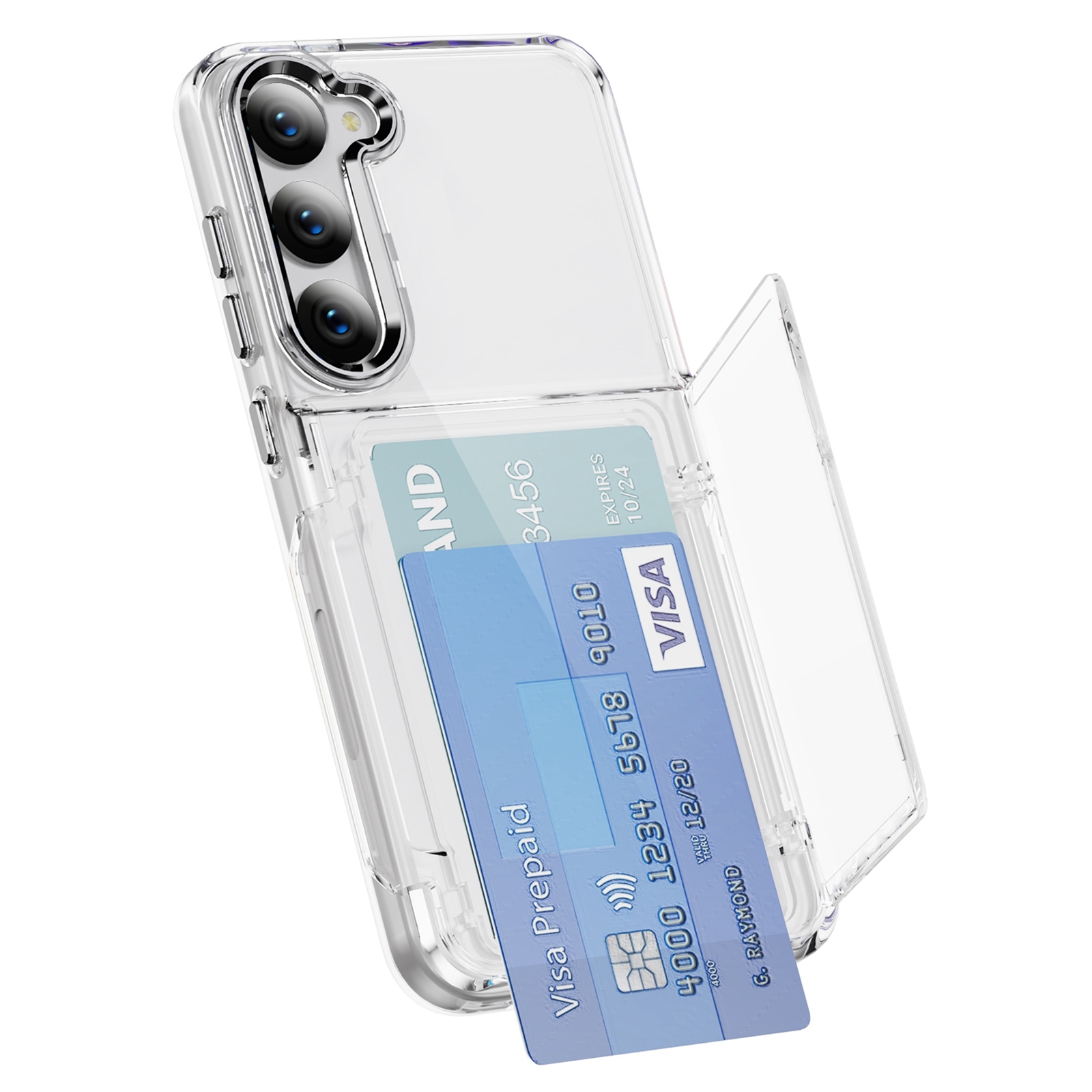 For Samsung Galaxy S23+ 5G Card Holder Acrylic Hybrid TPU Phone Case(Transparent) For Samsung Galaxy S23+ 5G Card Holder Acrylic Hybrid TPU Phone Case(Transparent)