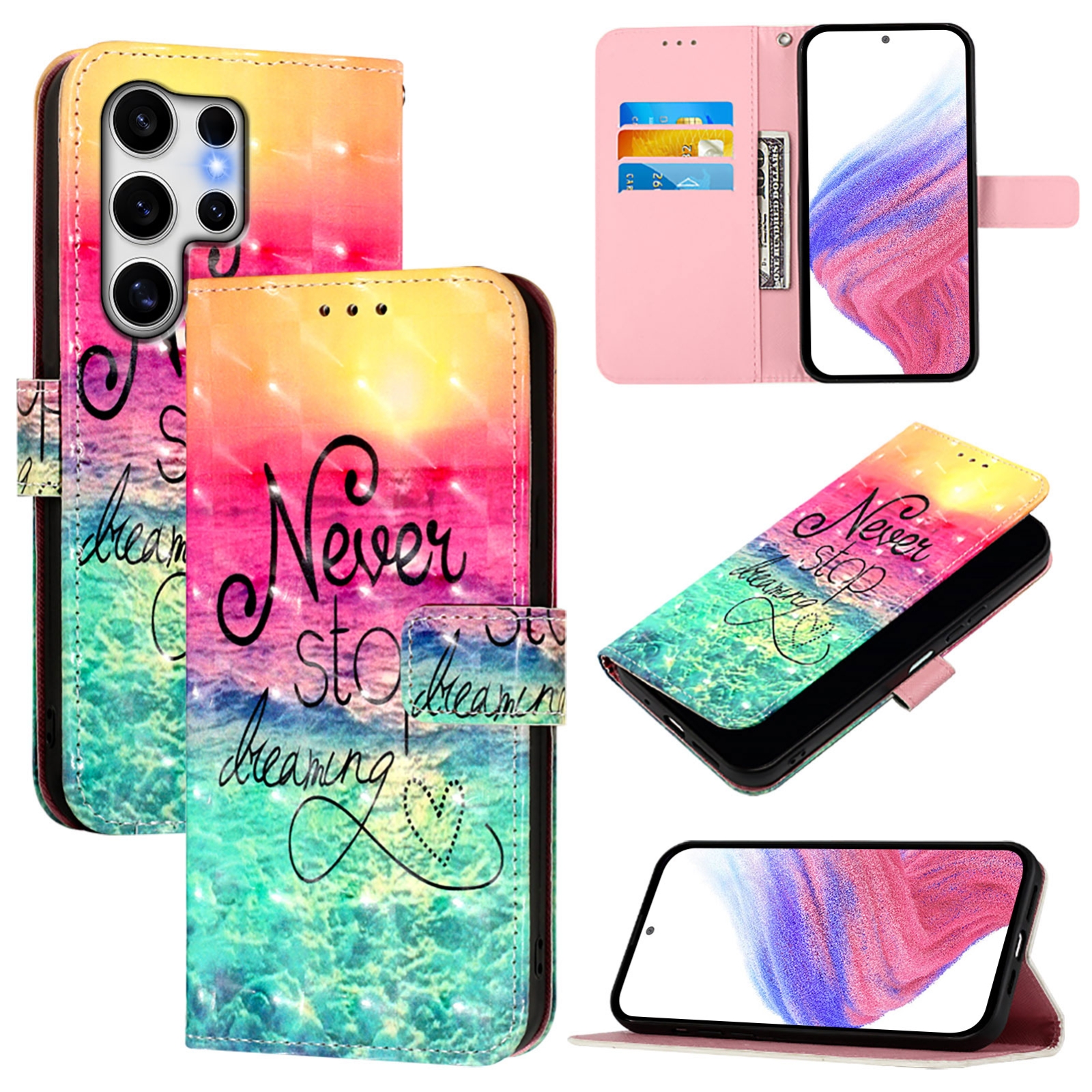 For Samsung Galaxy S25 Ultra 5G 3D Painting Horizontal Flip Leather Phone Case(Chasing Dreams) For Samsung Galaxy S25 Ultra 5G 3D Painting Horizontal Flip Leather Phone Case(Chasing Dreams)