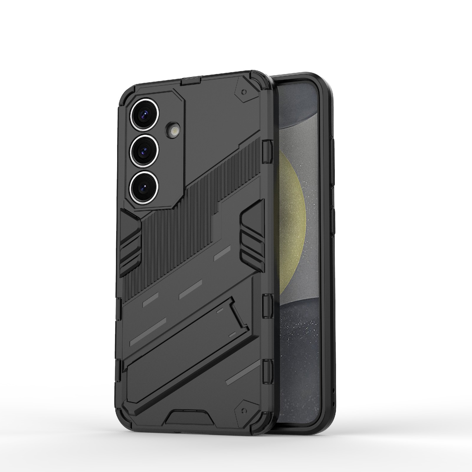 For Samsung Galaxy S25 5G Punk Armor 2 in 1 PC + TPU Shockproof Phone Case with Invisible Holder(Black) For Samsung Galaxy S25 5G Punk Armor 2 in 1 PC + TPU Shockproof Phone Case with Invisible Holder(Black)