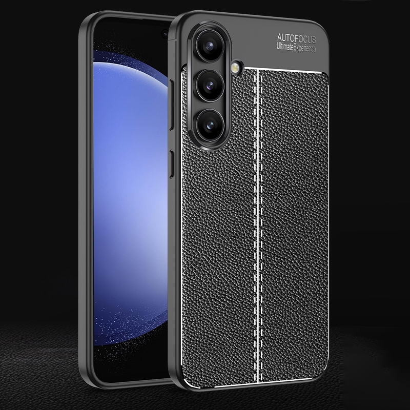For Samsung Galaxy S24 FE 5G Litchi Texture Shockproof TPU Phone Case(Black) For Samsung Galaxy S24 FE 5G Litchi Texture Shockproof TPU Phone Case(Black)
