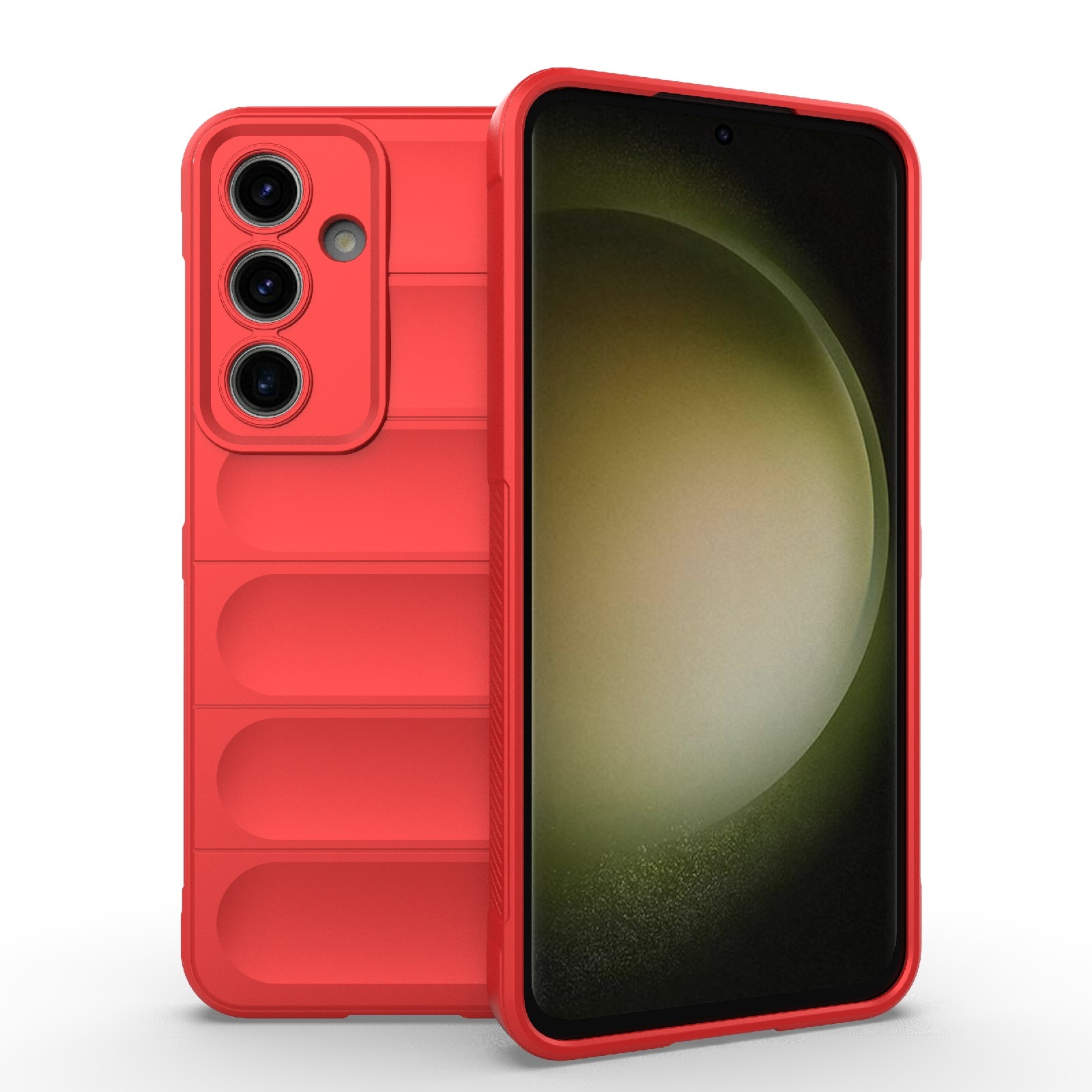For Samsung Galaxy S24 FE 5G Magic Shield TPU + Flannel Phone Case(Red) For Samsung Galaxy S24 FE 5G Magic Shield TPU + Flannel Phone Case(Red)