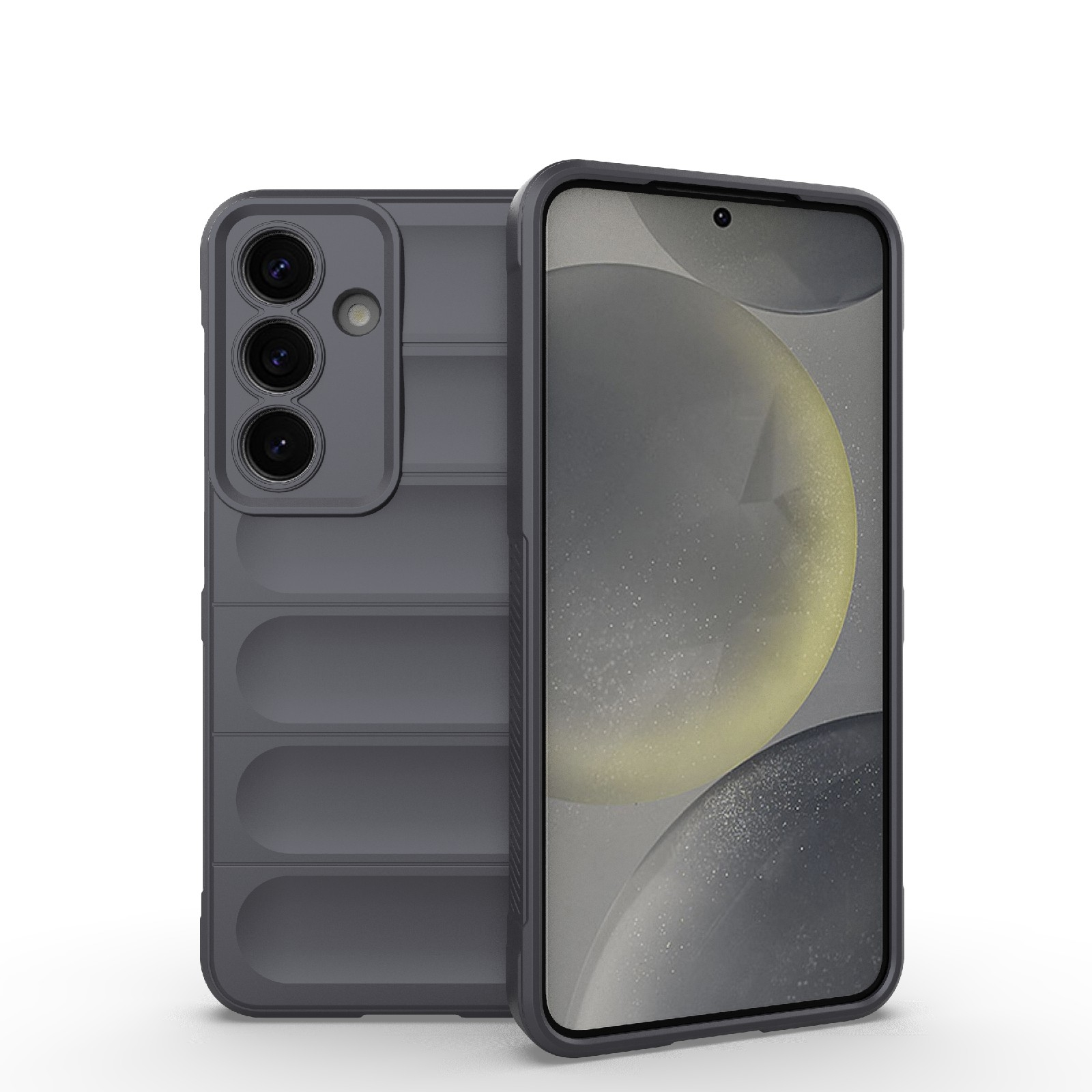 For Samsung Galaxy S25 5G Magic Shield TPU + Flannel Phone Case(Dark Grey)