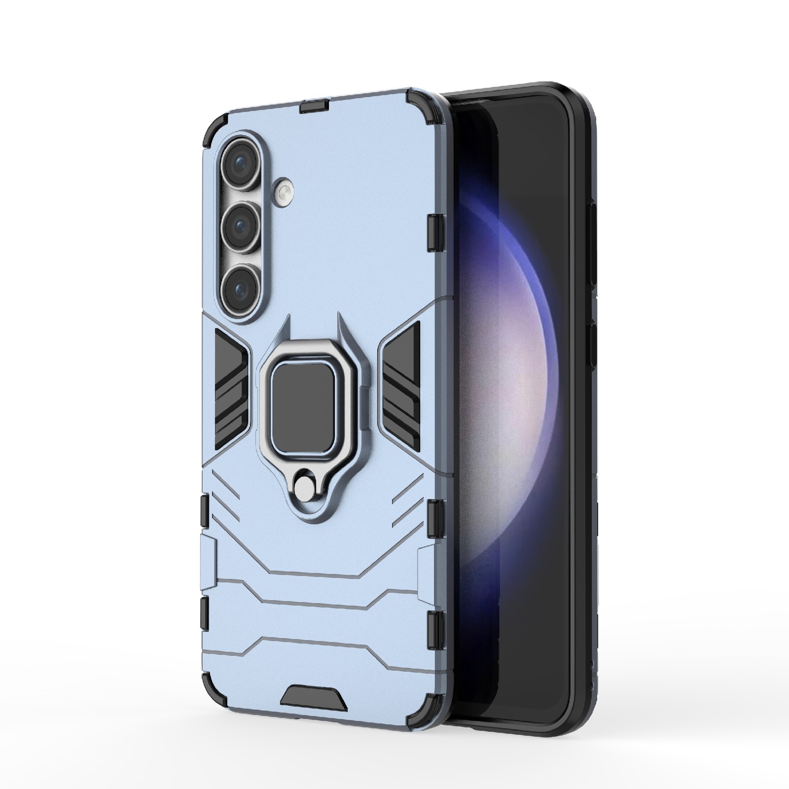 For Samsung Galaxy S24 FE 5G PC + TPU Shockproof Protective Phone Case with Magnetic Ring Holder(Navy Blue) For Samsung Galaxy S24 FE 5G PC + TPU Shockproof Protective Phone Case with Magnetic Ring Holder(Navy Blue)