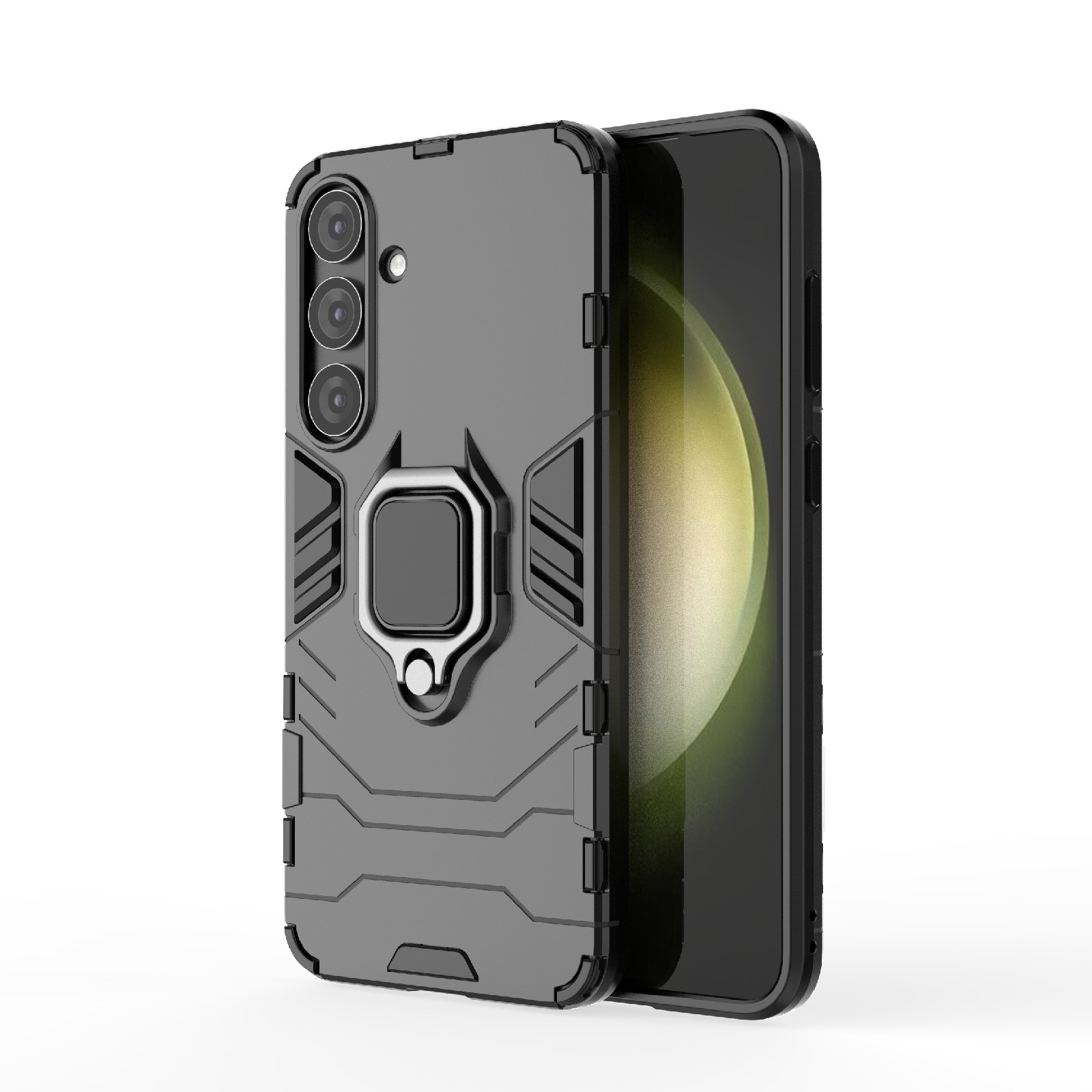 For Samsung Galaxy S25+ 5G PC + TPU Shockproof Protective Phone Case with Magnetic Ring Holder(Black) For Samsung Galaxy S25+ 5G PC + TPU Shockproof Protective Phone Case with Magnetic Ring Holder(Black)