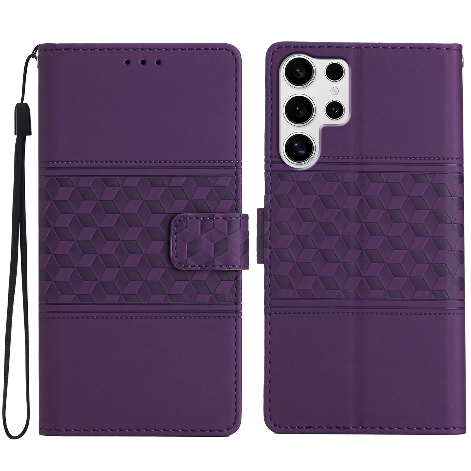 For Samsung Galaxy S25 Ultra 5G Diamond Embossed Skin Feel Leather Phone Case(Purple) For Samsung Galaxy S25 Ultra 5G Diamond Embossed Skin Feel Leather Phone Case(Purple)