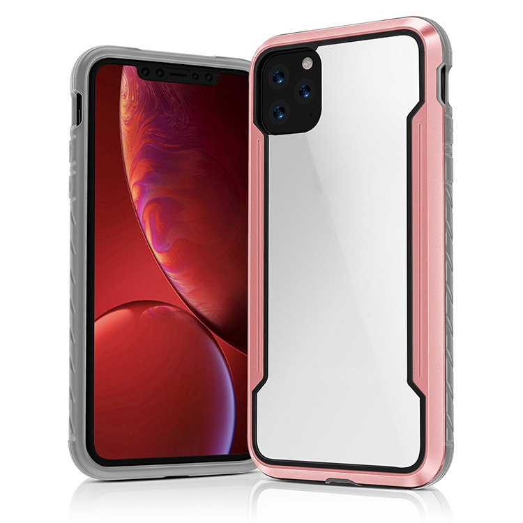 For iPhone 11 Pro Blade Metal Clear PC + TPU Shocproof Protective Case(Rose Gold) For iPhone 11 Pro Blade Metal Clear PC + TPU Shocproof Protective Case(Rose Gold)