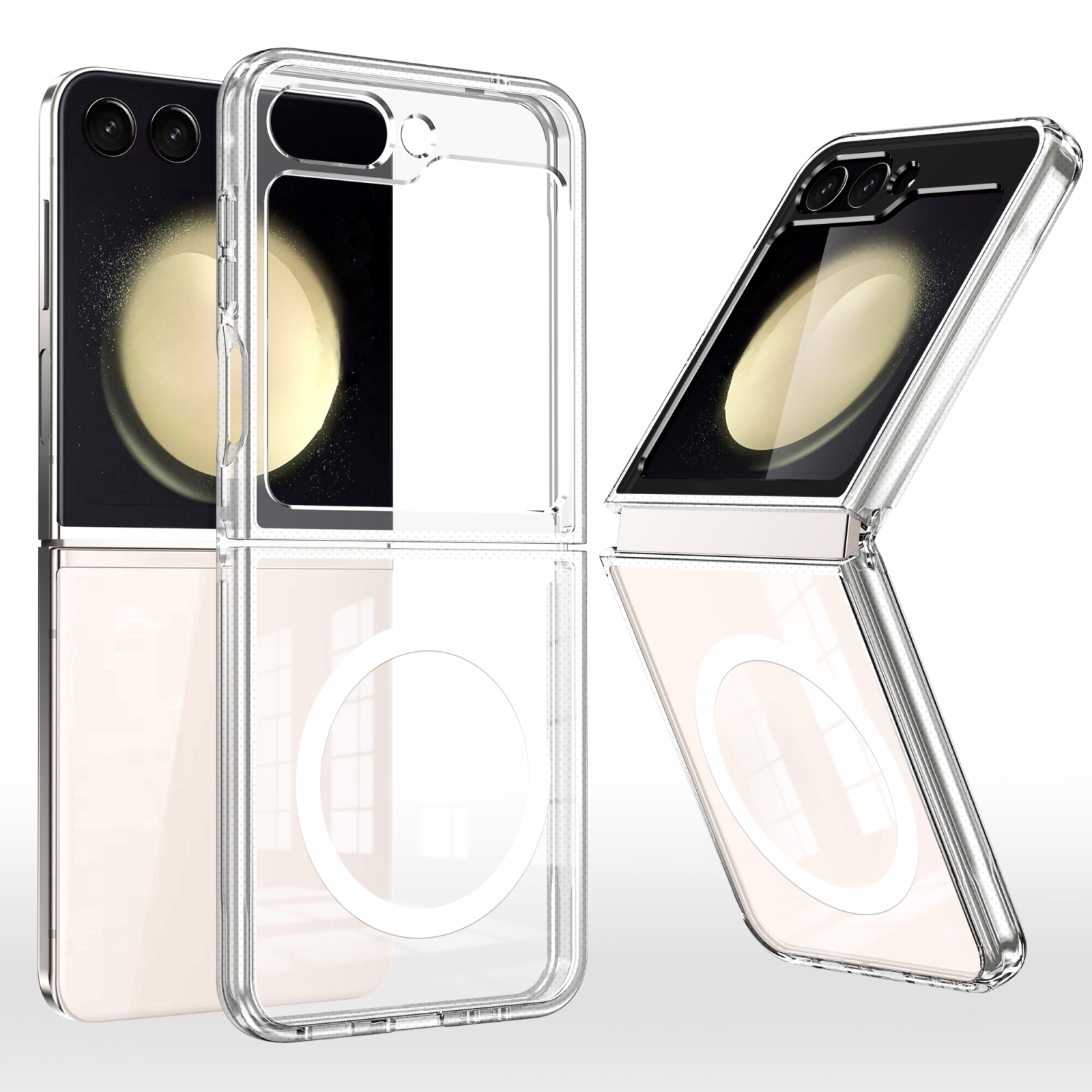 For Samsung Galaxy Z Flip6 5G MagSafe Transparent Shockproof PC Folding Phone Case For Samsung Galaxy Z Flip6 5G MagSafe Transparent Shockproof PC Folding Phone Case