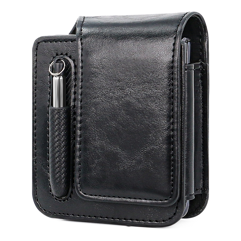 For Samsung Galaxy Z Flip 3 / 4 / 5 / 6 VIETAO Retro Thinking Series PU Shockproof Phone Bag, Without Pen(Black) For Samsung Galaxy Z Flip 3 / 4 / 5 / 6 VIETAO Retro Thinking Series PU Shockproof Phone Bag, Without Pen(Black)