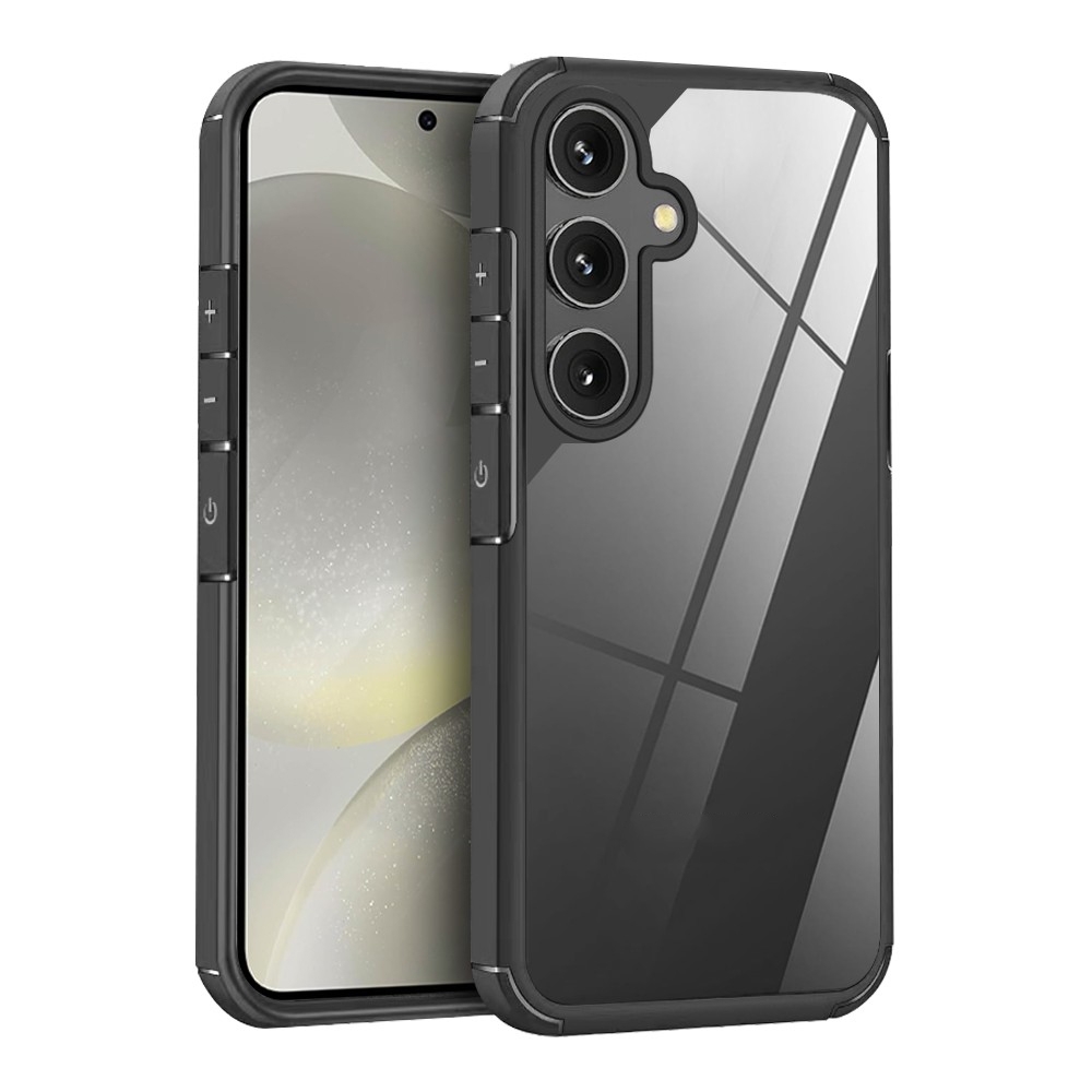 For Samsung Galaxy S25 5G Acrylic+TPU Transparent Shockproof Phone Case(Black) For Samsung Galaxy S25 5G Acrylic+TPU Transparent Shockproof Phone Case(Black)
