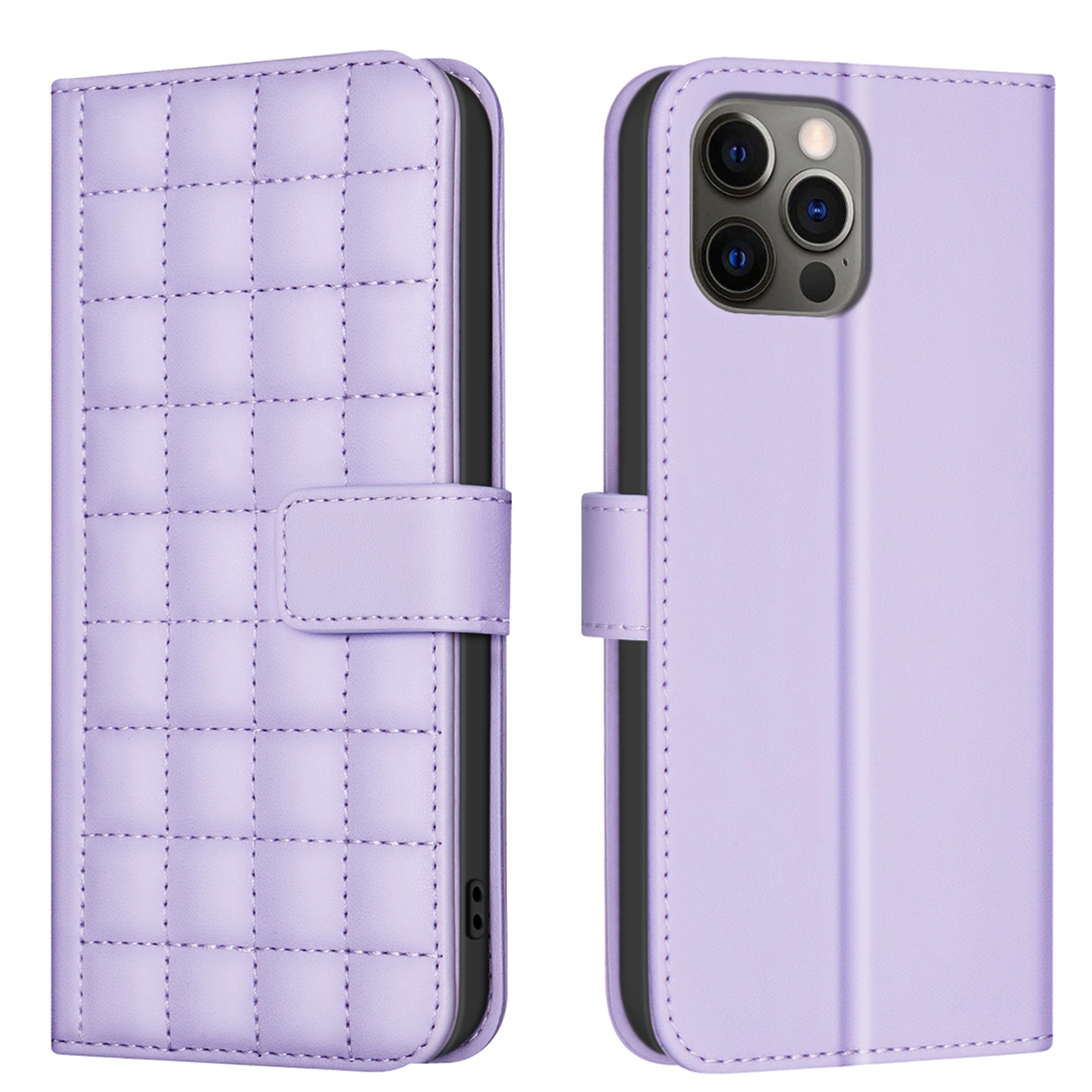 For iPhone 11 Pro Square Texture Leather Phone Case(Purple) For iPhone 11 Pro Square Texture Leather Phone Case(Purple)