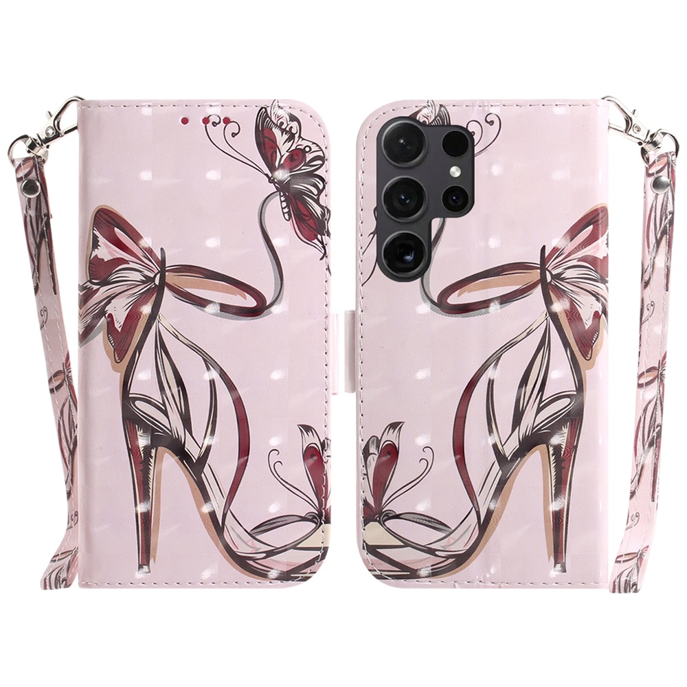 For Samsung Galaxy S25 Ultra 5G 3D Colored Horizontal Flip Leather Phone Case(Butterfly High-heeled) For Samsung Galaxy S25 Ultra 5G 3D Colored Horizontal Flip Leather Phone Case(Butterfly High-heeled)