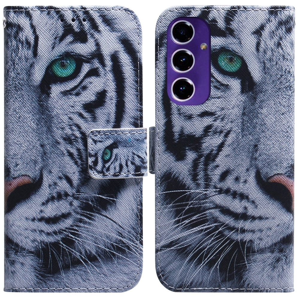 For Samsung Galaxy S24 FE 5G Coloured Drawing Flip Leather Phone Case(Tiger) For Samsung Galaxy S24 FE 5G Coloured Drawing Flip Leather Phone Case(Tiger)
