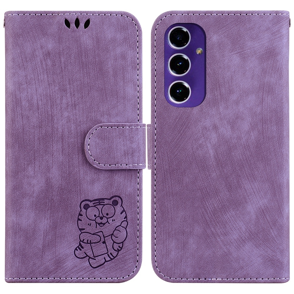 For Samsung Galaxy S24 FE 5G Little Tiger Embossed Leather Phone Case(Purple) For Samsung Galaxy S24 FE 5G Little Tiger Embossed Leather Phone Case(Purple)