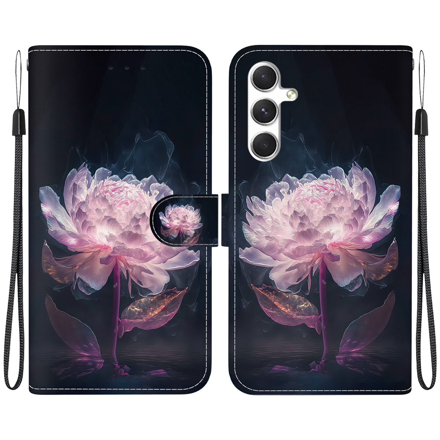 For Samsung Galaxy S25 5G Crystal Texture Colored Drawing Leather Phone Case(Purple Peony) For Samsung Galaxy S25 5G Crystal Texture Colored Drawing Leather Phone Case(Purple Peony)