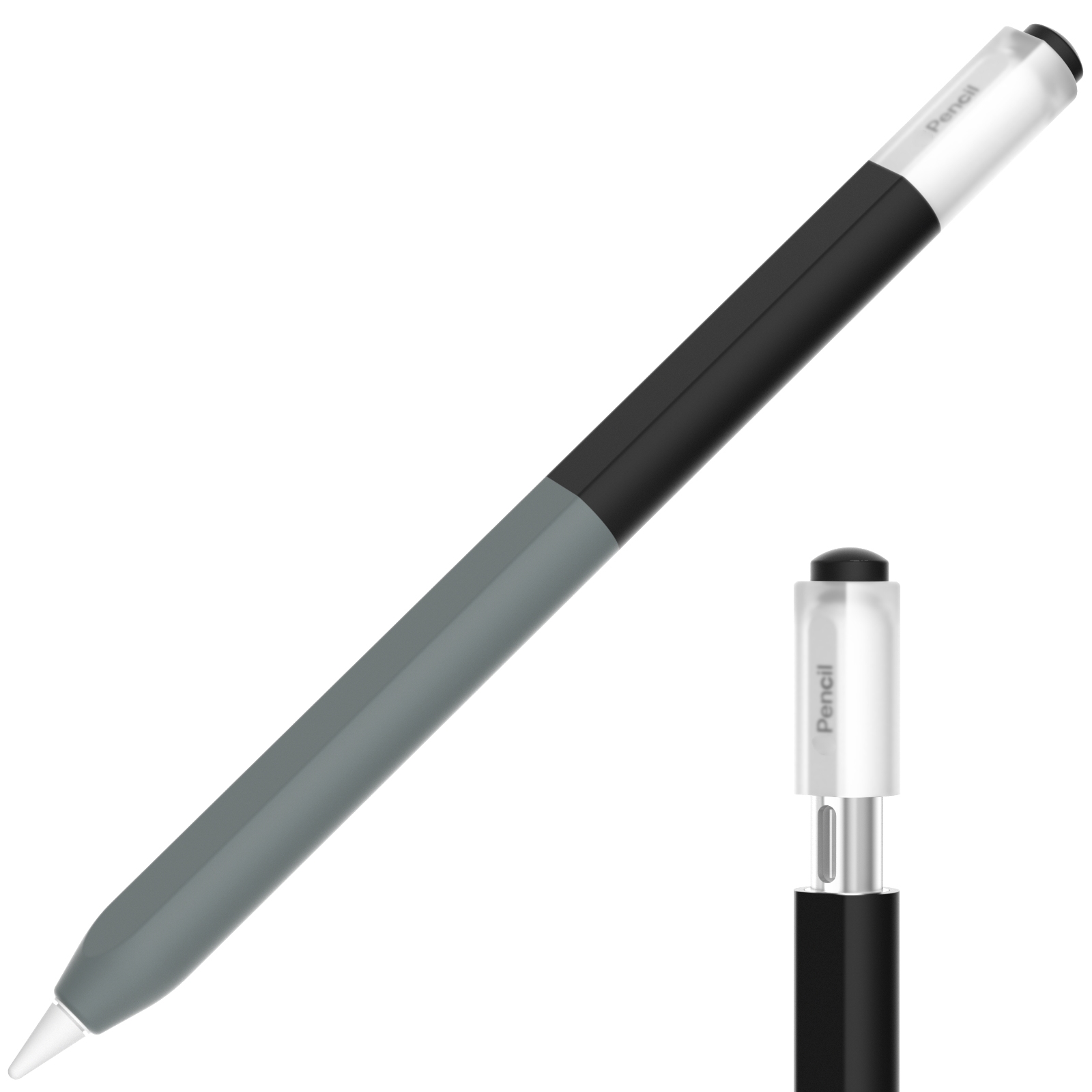 For Apple Pencil USB-C Gradient Silicone Stylus Protective Case(Black) For Apple Pencil USB-C Gradient Silicone Stylus Protective Case(Black)