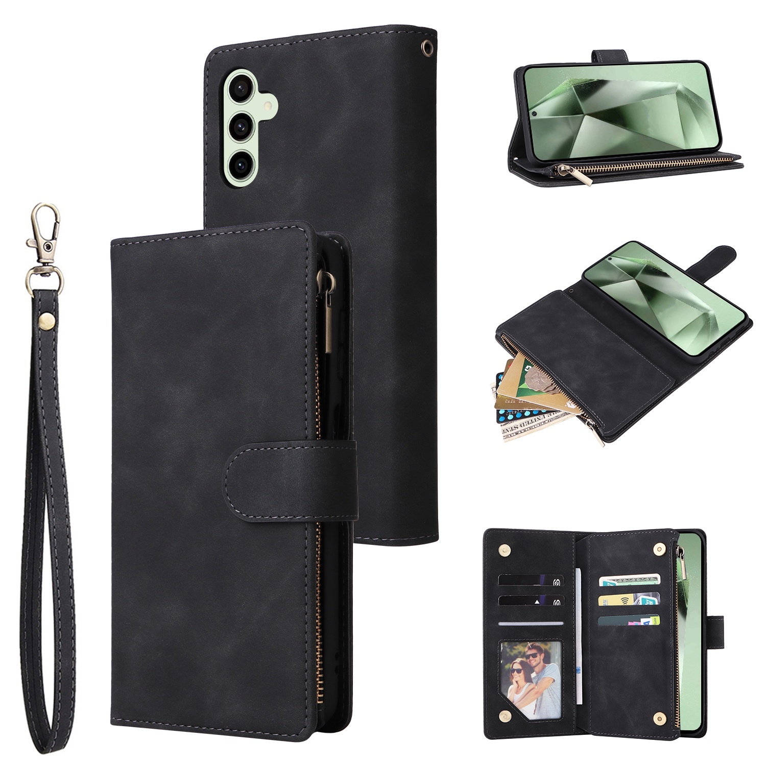 For Samsung Galaxy S24 FE 5G Multifunctional Multi-Card Wallet Phone Leather Case(Black) For Samsung Galaxy S24 FE 5G Multifunctional Multi-Card Wallet Phone Leather Case(Black)