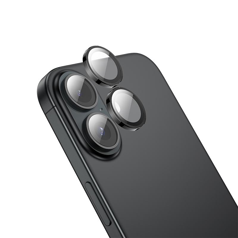 For iPhone 16 / 16 Plus hoco V12 Plus 3D Eagle Eye Metal Lens Protective Film(Black) For iPhone 16 / 16 Plus hoco V12 Plus 3D Eagle Eye Metal Lens Protective Film(Black)