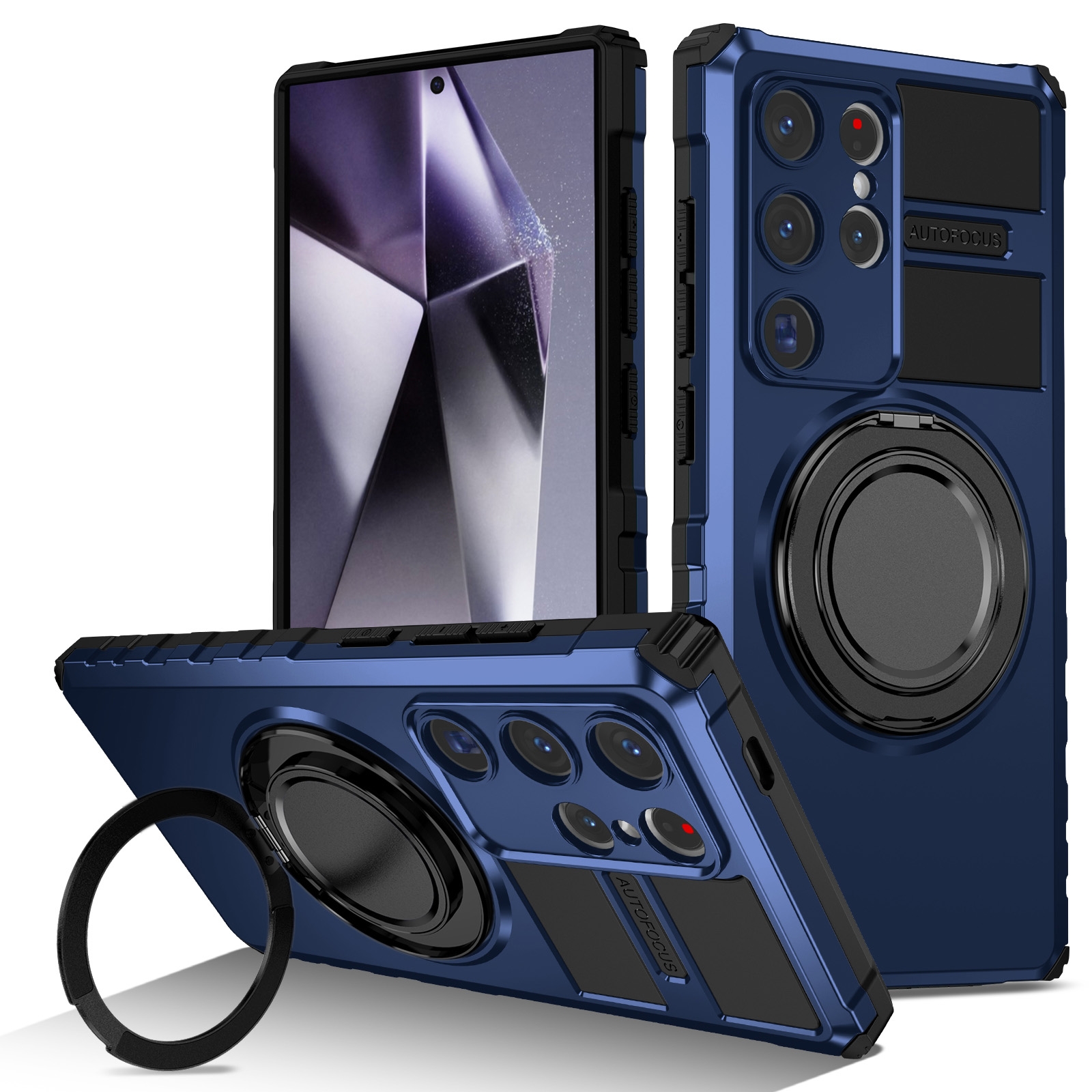 For Samsung Galaxy S24 Ultra 5G Rotating Magnetic Holder Phone Case(Royal Blue) For Samsung Galaxy S24 Ultra 5G Rotating Magnetic Holder Phone Case(Royal Blue)