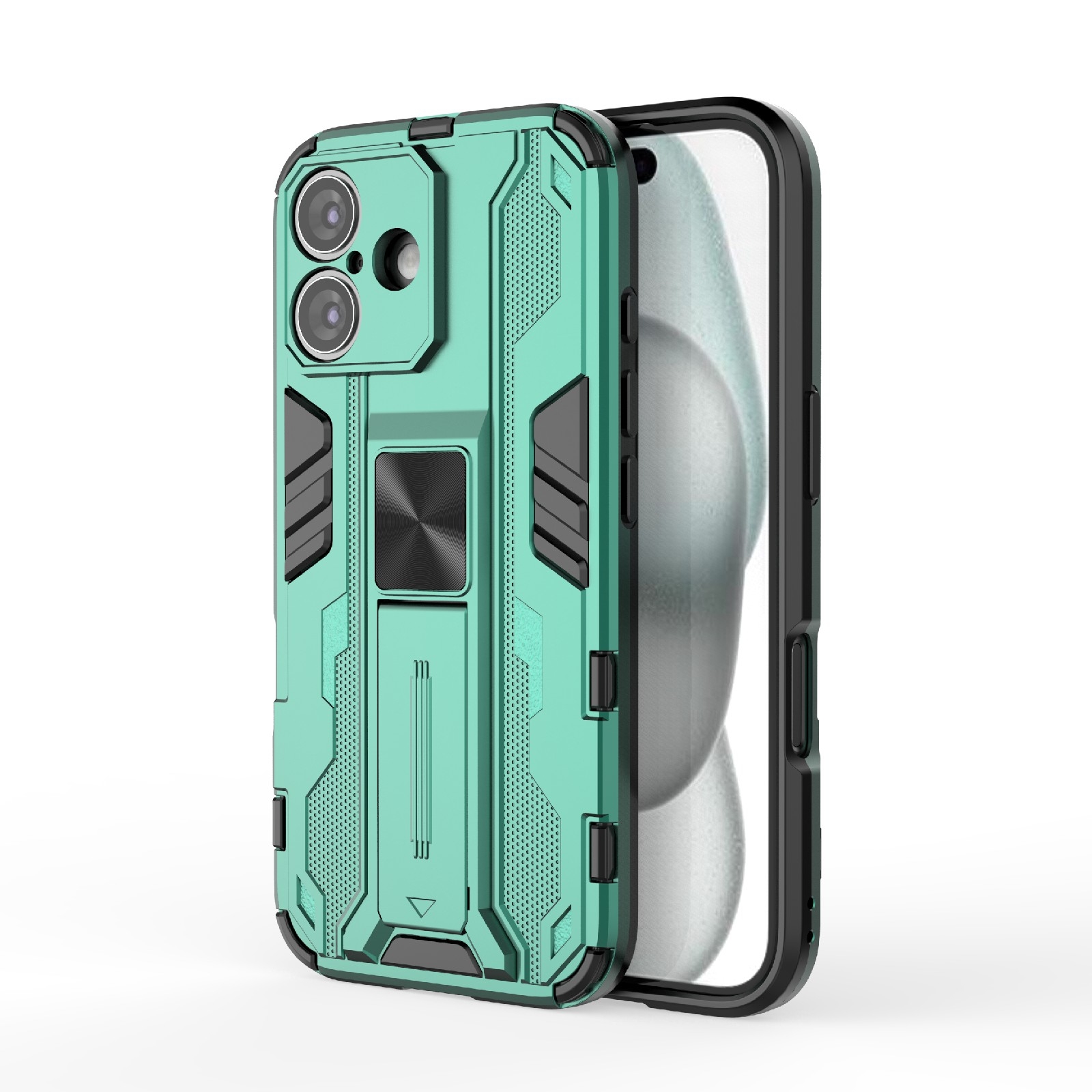 For iPhone 16 Supersonic PC + TPU Holder Phone Case(Green) For iPhone 16 Supersonic PC + TPU Holder Phone Case(Green)