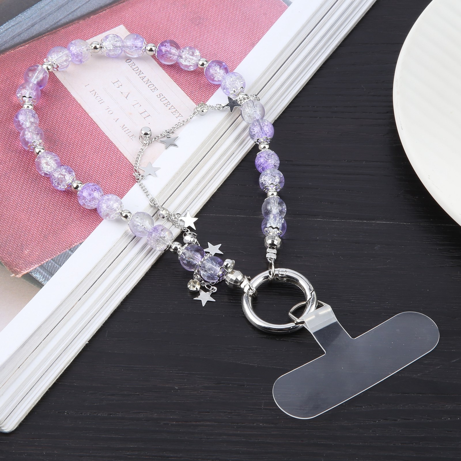 Mobile Phone Anti-lost Dazzling Color Star Short Bead Chain(Purple) Mobile Phone Anti-lost Dazzling Color Star Short Bead Chain(Purple)