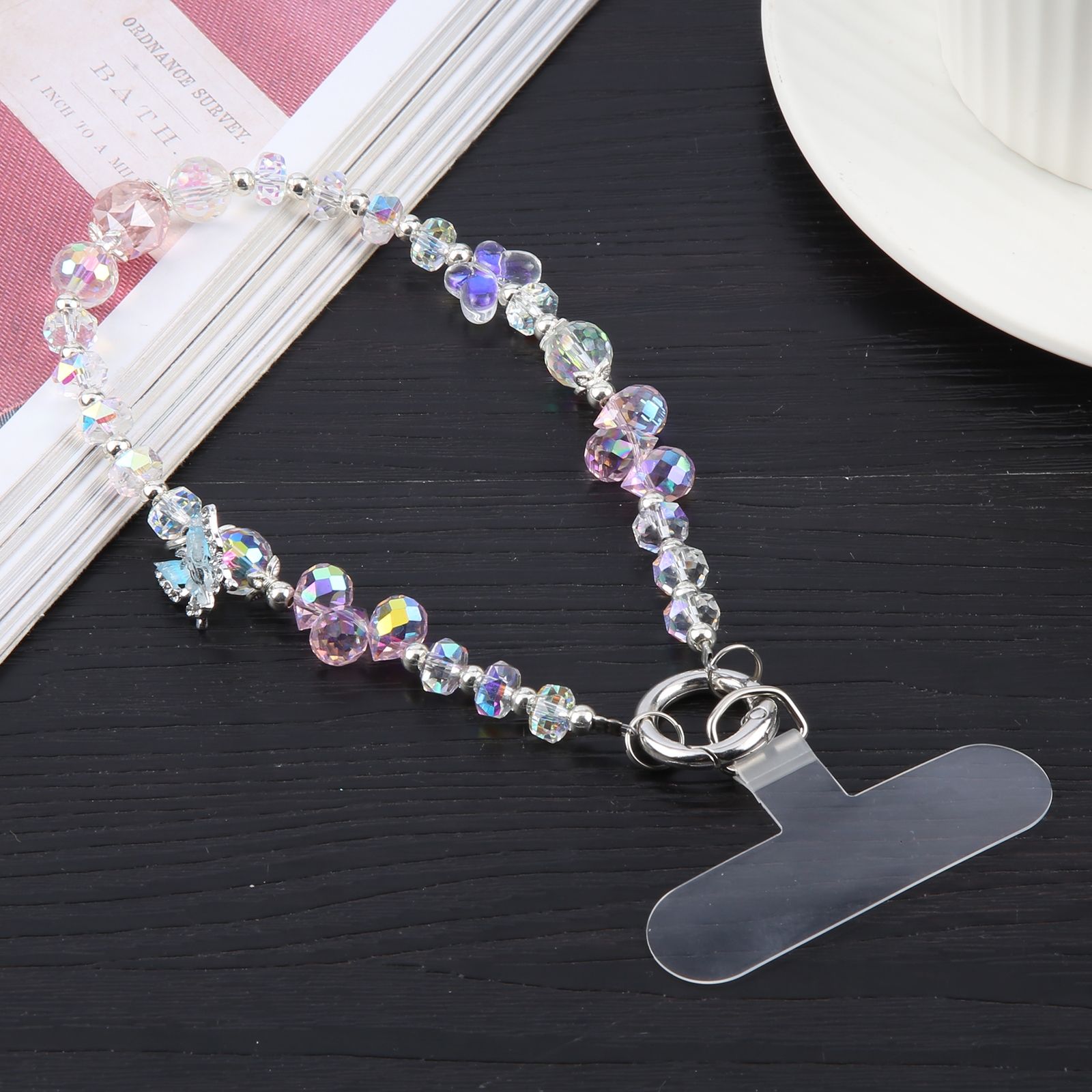 Bling Beads Chain Anti-lost Short Lanyard(Pink) Bling Beads Chain Anti-lost Short Lanyard(Pink)