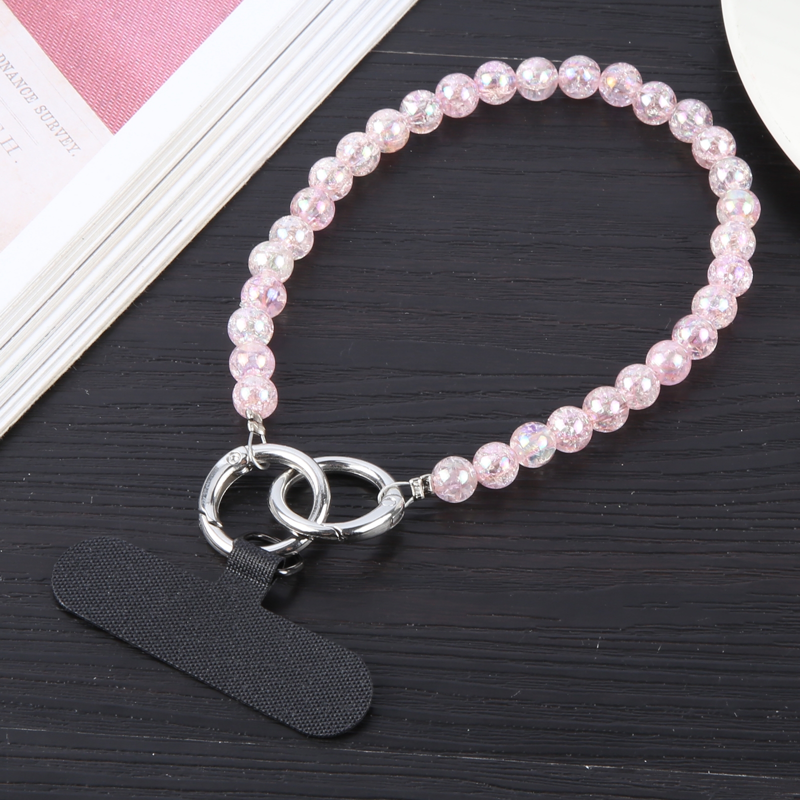 Beads Chain Anti-lost Short Lanyard(Pink) Beads Chain Anti-lost Short Lanyard(Pink)