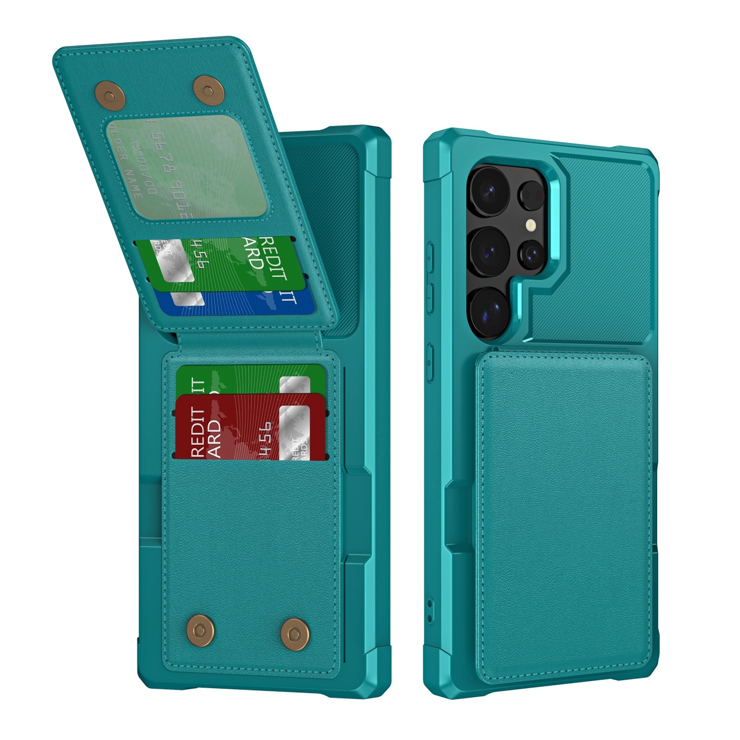 For Samsung Galaxy S24 Ultra 5G Vertical Flip Card Bag Holder Leather Phone Case(Cyan Green) For Samsung Galaxy S24 Ultra 5G Vertical Flip Card Bag Holder Leather Phone Case(Cyan Green)