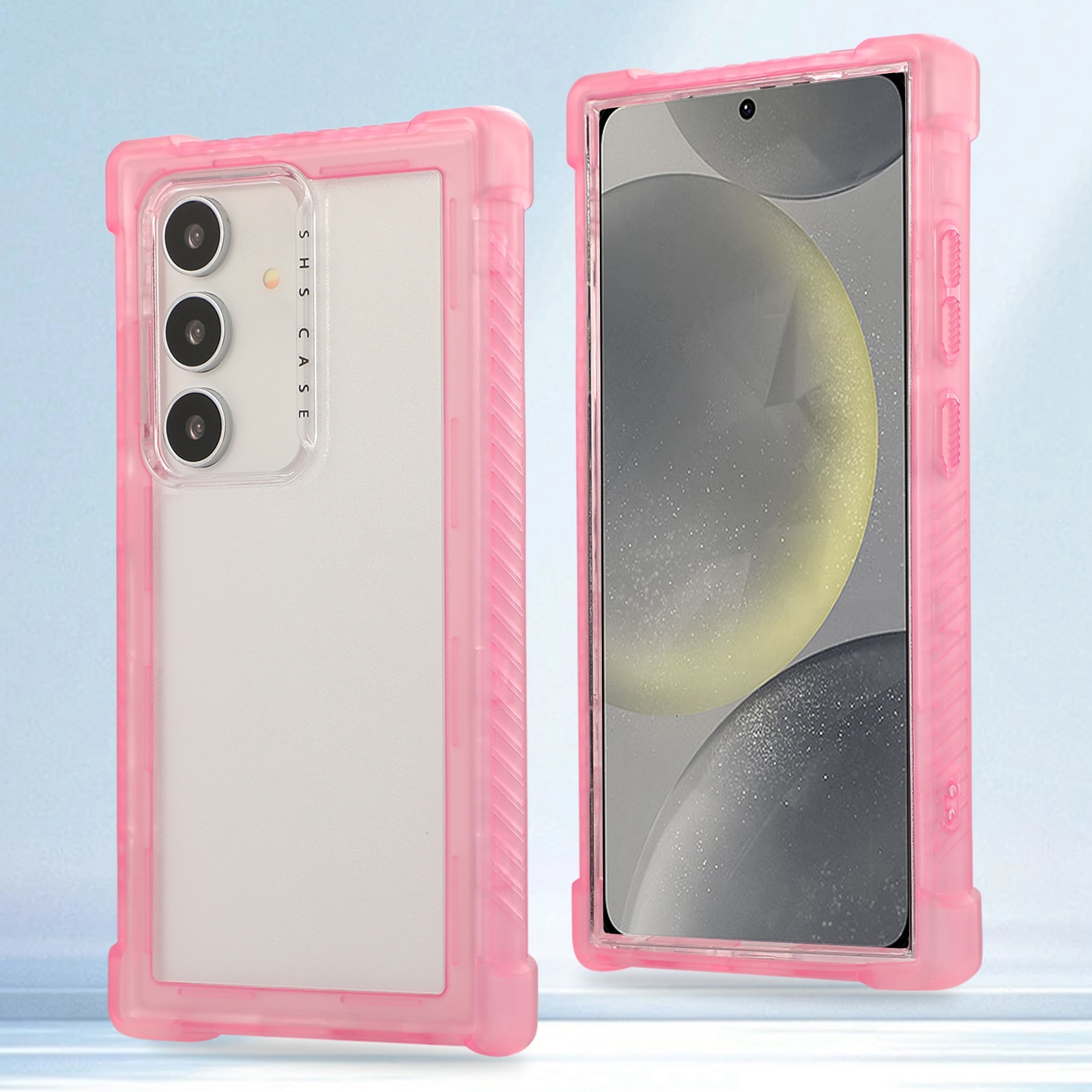 For Samsung Galaxy S24+ 5G Transparent Matte TPU Hybrid PC 3-in-1 Phone Case(Pink) For Samsung Galaxy S24+ 5G Transparent Matte TPU Hybrid PC 3-in-1 Phone Case(Pink)