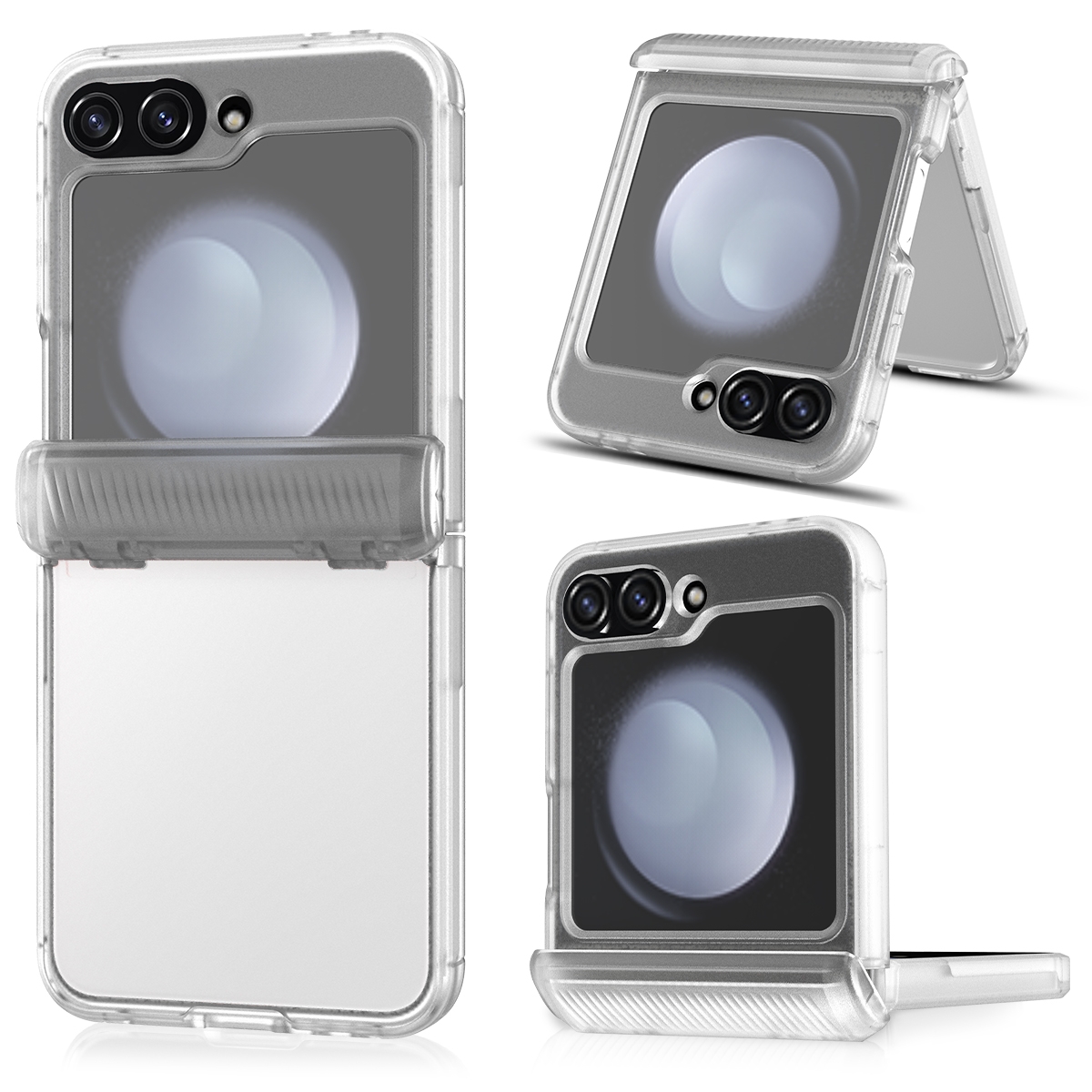 For Samsung Galaxy Z Flip6 Frosted Hinge Scratchproof PC Phone Case(Transparent)