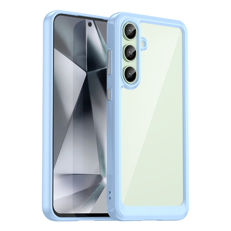 For Samsung Galaxy S24 FE 5G Colorful Series Acrylic Hybrid TPU Phone Case(Blue) For Samsung Galaxy S24 FE 5G Colorful Series Acrylic Hybrid TPU Phone Case(Blue)