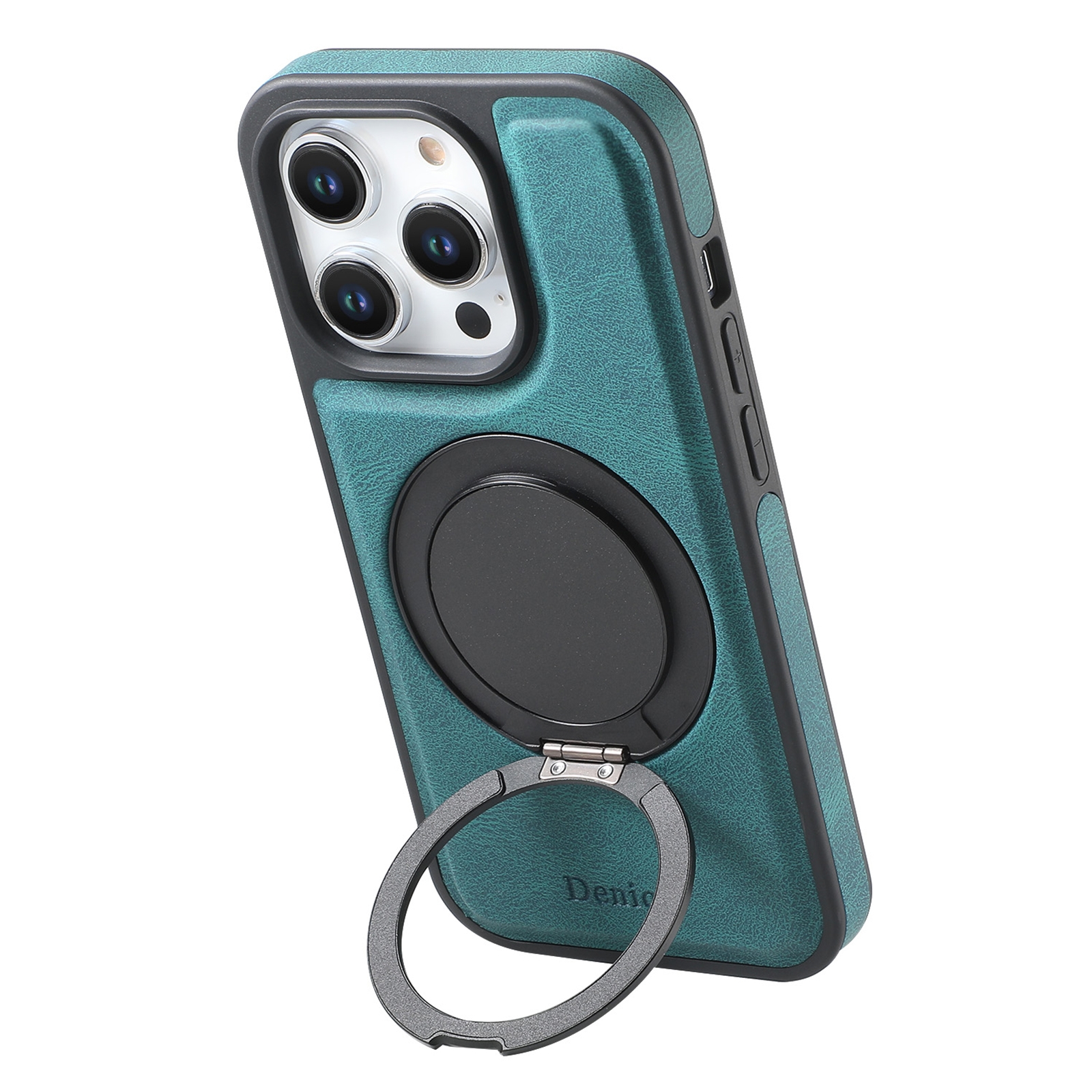 For iPhone 16 Pro Denior A14 Skin Feel Rotating Holder MagSafe Phone Case(Blue) For iPhone 16 Pro Denior A14 Skin Feel Rotating Holder MagSafe Phone Case(Blue)