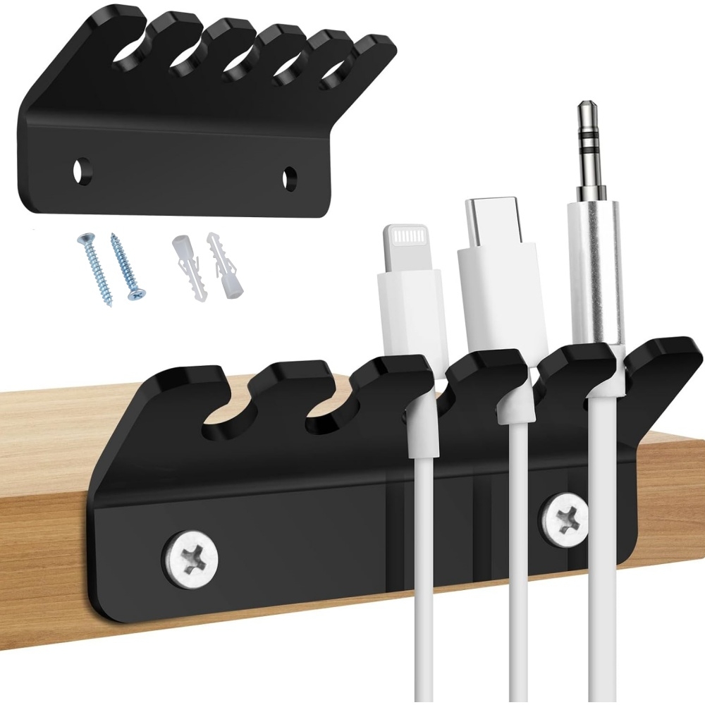 2pcs / Pack Acrylic Data Cable Storage Rack Charging Cable Storage Hook(Black) 2pcs / Pack Acrylic Data Cable Storage Rack Charging Cable Storage Hook(Black)