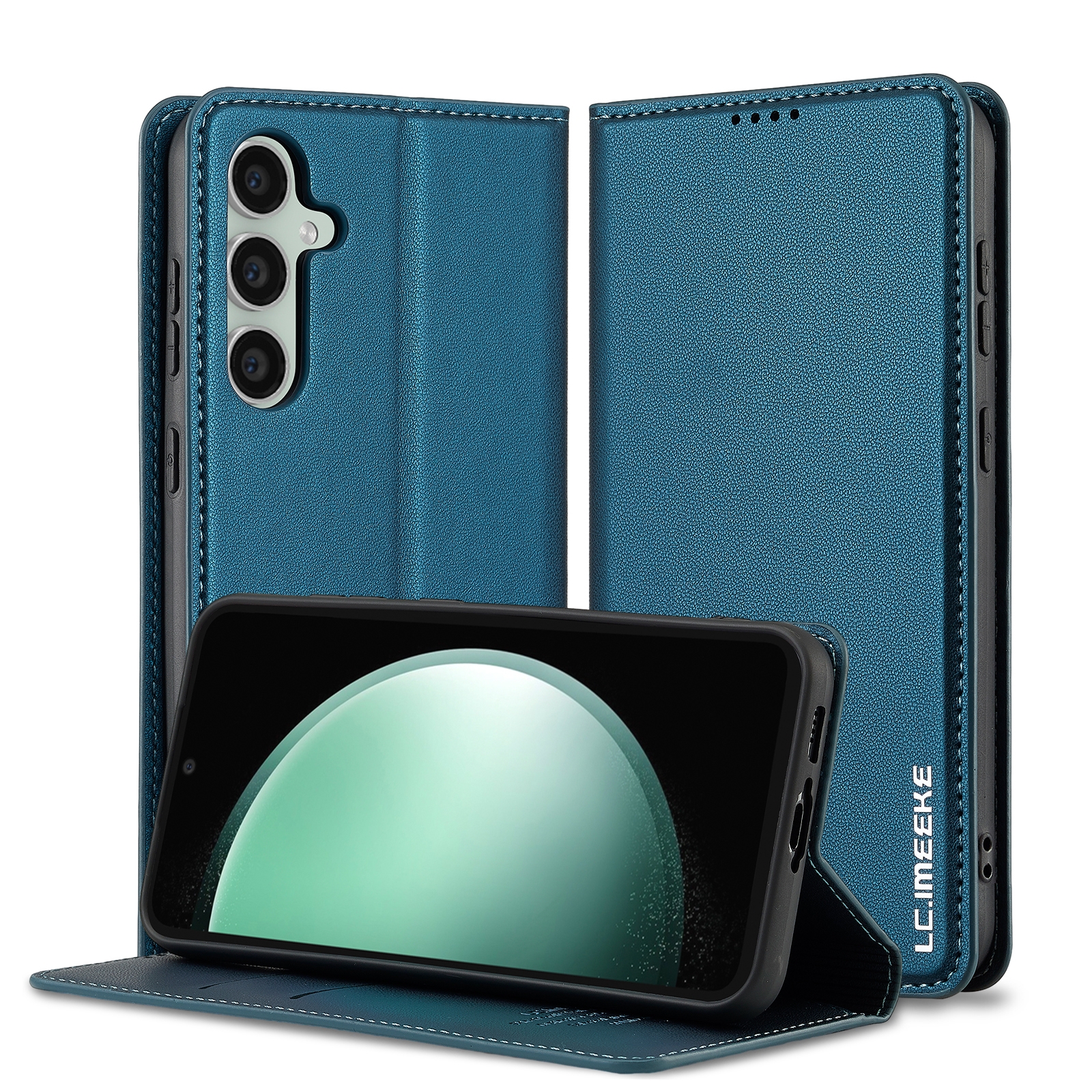 For Samsung Galaxy S23 5G LC.IMEEKE L1 Series Frosted Fine Texture PU Phone Case(Blue) For Samsung Galaxy S23 5G LC.IMEEKE L1 Series Frosted Fine Texture PU Phone Case(Blue)
