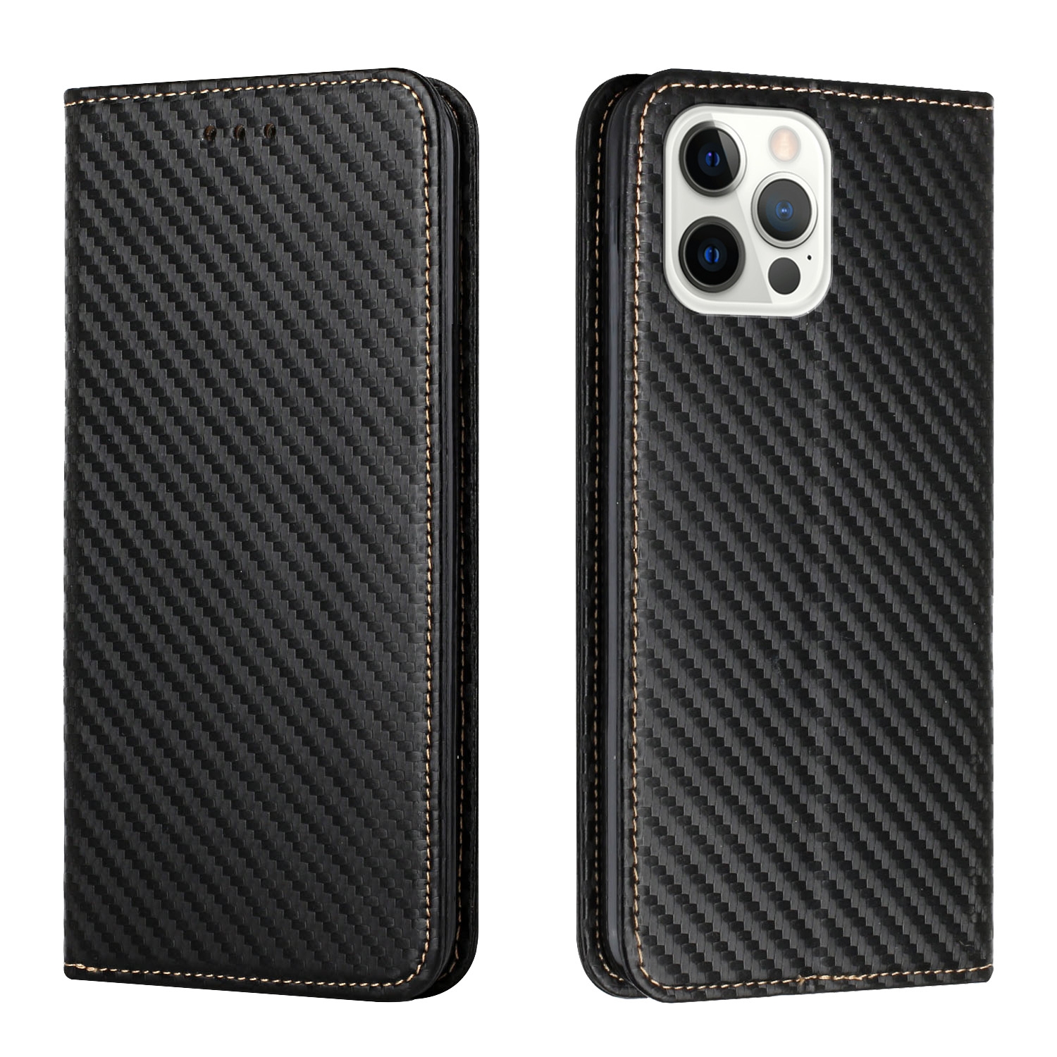 For iPhone 16 Pro Max Carbon Fiber Texture Magnetic Flip Leather Phone Case(Black) For iPhone 16 Pro Max Carbon Fiber Texture Magnetic Flip Leather Phone Case(Black)