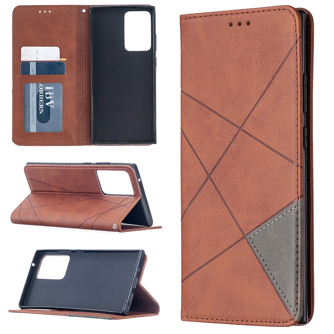 For Samsung Galaxy Note 20 Ultra Rhombus Texture Horizontal Flip Magnetic Leather Case with Holder & Card Slots & Wallet(Brown) For Samsung Galaxy Note 20 Ultra Rhombus Texture Horizontal Flip Magnetic Leather Case with Holder & Card Slots & Wallet(Brown)