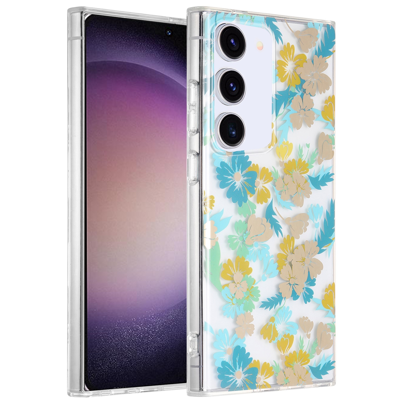 For Samsung Galaxy S23 5G Dual-side Laminating IMD PC Hybrid TPU Phone Case(Yellow Flowers) For Samsung Galaxy S23 5G Dual-side Laminating IMD PC Hybrid TPU Phone Case(Yellow Flowers)