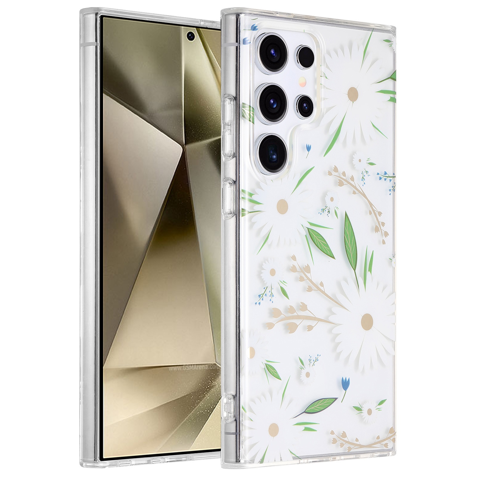 For Samsung Galaxy S24 Ultra 5G Dual-side Laminating IMD PC Hybrid TPU Phone Case(White Daisy) For Samsung Galaxy S24 Ultra 5G Dual-side Laminating IMD PC Hybrid TPU Phone Case(White Daisy)