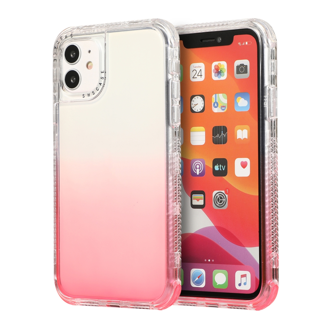 For iPhone 12 / 12 Pro 3 In 1 Dreamland PC + TPU Gradient Monochrome Transparent Border Protective Case(Red) For iPhone 12 / 12 Pro 3 In 1 Dreamland PC + TPU Gradient Monochrome Transparent Border Protective Case(Red)